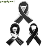 GADGETGLOW​ Black Ribbon Pin, Awareness Melanoma Cancer Funeral Ribbon Badge Brooch, Enamel Black Ri