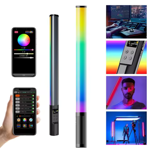 RGB Photography Light Wand Handheld LED Video Light Stick 2700K-9900K 360° Colors 2600mAh Rechargabl