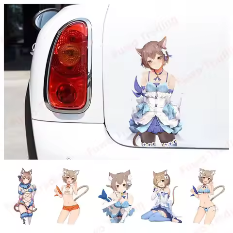 Fashionable Hentai Femboy Furry Anime Car Sticker Windshield Waterproof Bumper Decal Scratch-Proof D