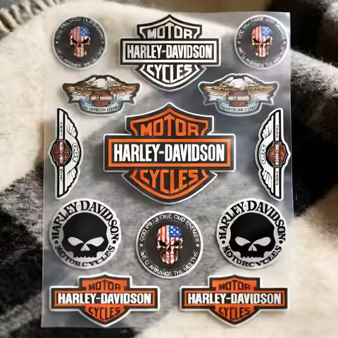 Custom Reflective Motorcycle Sticker Kit for Harley Davidson - Tank, Helmet & Bike Emblems