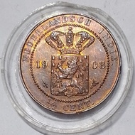 Koleksi Uang Koin Kuno 1/2 Cent Nederlandsch Indie Tahun 1908 Top