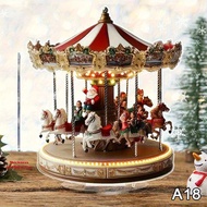 2D Flat Acrylic Christmas Desk Decor With Base Snowman House Rotating Carousel Design Indoor/Outdoor