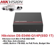 ENVR 1TB Hikvision DS-E04NI-Q1/4P (SSD 1T) Hikvision 4-ch Mini 4 PoE SSD NVR