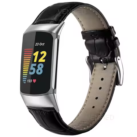 Soft Leather Band For Fitbit Charge 6 5 Women Men Watch Bracelet Strap Loop For Fitbit Charge 5 6 Wr