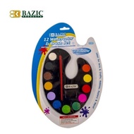 Watercolor Painting 12 Colors - Paint Set Brush/ Solid Watercolor 12 Colors bazic