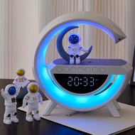 Wireless Charging Speaker 3401 Bluetooth Speaker with Colorful Night Light Alarm Clock Smart Desktop