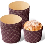 5" Panettone Paper Cups, 10 Pack Heat Resistant Easter Bread Disposable Baking Cups, Large Paper Bak