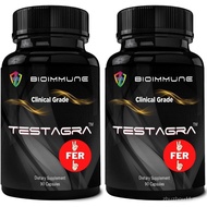 TESTAGRA TESTOSTERONE BOOSTER FOR MEN. 2 Pack Savings - 180 Capsules - 10X Concentrated - Increase L