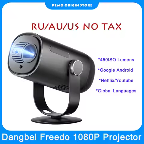 Dangbei Freedo Google TV Mini Proyector 450 ISO Lumens Smart Projector 1080P Support Rechargeable Ba