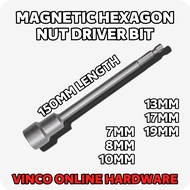 Long Box Socket Hexagon-Nut Driver Drill Bit Socket Wrench-Extension Sleeve 150mm 7mm-19mm