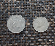 Malaysia coins 50 sen (1977) and 20 sen (1977)