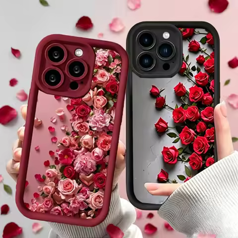 Matte Romantic Girl Floral Rose Case For Oneplus 12 15 13 11 13T 8T 12R 11R 13R OnePlus Nord CE 5 4 