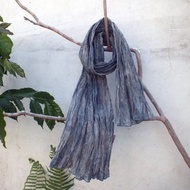 生態色 天然染織 植物染 草木染 檳榔染 藍染煙嵐型塑圍巾