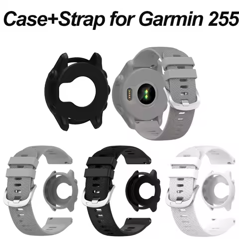 Silicone Strap + Protective Case For Garmin Forerunner 255 265 Replacement Watch Band