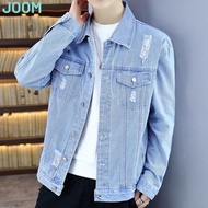 JOOM Denim Jacket Men Hole Retro Streetwear Hip Hop Bomber Jackets for Men Cowboy Men's Jean Coat Men Jacket