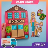 🇲🇾(DIY PACK) SCHOOL Busy Book l Paper Doll Book l DIY Book l Quiet Book l Kid Activity Book