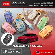 [𝐊𝐄𝐘 𝐂𝐎𝐕𝐄𝐑] Honda NEW CIVIC FE 2022 2024 Marble Sarung Kunci Keyless Remote Case Casing Accessories 