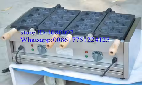 Electric 6pcs fish shape taiyaki machine Fish Waffle Maker Machine Fish Tiyaki Machine Baker