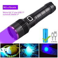 High Power 365nm ไฟฉาย UV เรืองแสง Antigen Reagent การตรวจจับ UV กระจกสีดํา Woodruff ไฟระบุพิเศษ