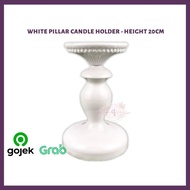 Dekorasi Lamaran Tempat Lilin Candle Holder Wedding White Pillar 20Cm