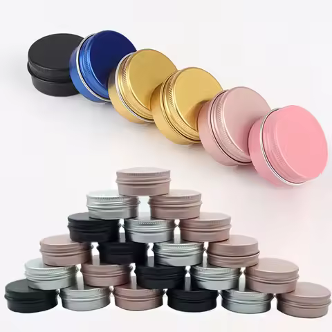 10Pcs 5g 10g 15g 20g 30g 50g 60g Empty Metal Aluminum Tins Cans Screw Top Round Candle Spice Face Cr