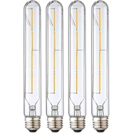 LEOOLS T10 Led Long Bulbs,4W Dimmable Tubular Bulb,40 Watt Equivalent,E26 Edison Style Vintage LED F