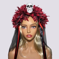 Halloween Veil Design Skull Headbands Gothic Style Halloween Skull Hair Hoops Thích hợp cho đồ trang