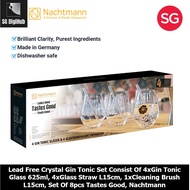 NACHTMANN TASTES GOOD LEAD FREE CRYSTAL GIN TONIC SET CONSIST OF 4X GIN TONIC GLASS, 4X GLASS STRAW,