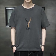FNCXGE Men T Shirt Summer Short Sleeve T-shirt Men Loose Plus Size Printed Casual Shirt M-5XL