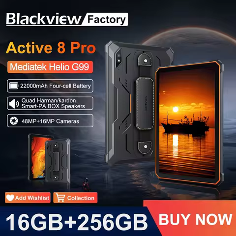 Blackview Active 8 Pro Rugged Tablet 10.36" Display Helio G99 16GB+256GB 22000mAh 48MP+16MP Android 