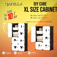 Qatella Wardrobe Almari Baju Rak Baju Cloth Storage Rack Cabinet 8 - 12 Cube Clothes Organization TC
