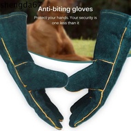 SHENGDA Anti-Bite Safety Glove, Anti-Bite Thickening Biting Protective Gloves, Portable Anti-Scratch Ultra Long Leather Work Gloves Pet
