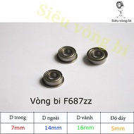 Flange bearing F687ZZ - Rim bearing F687ZZ - Standard 7x14x5mm (16mm rim)