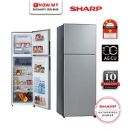 SHARP 320L 2-Door Refrigerator SJ325MSS | Smile Series AG CU Nano Deodoriser Peti Sejuk 冰箱