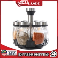 (7-piece Set )GIFTHEART Seasoning Spice Glass Jar Spice Jar Condiment Bottle Kitchen Organizer Tool 