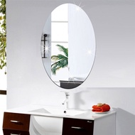 -Hardware 1-Stylish Oval Square Mirror Sticker Self Adhesive for Bathroom Decoration