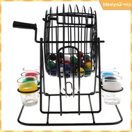 [BlesiyaedMY] Bingo Set 48 Balls 6 Cup Lottery Machine Draw Bingo Game for Adult Party Fun