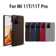 MI 11T Pro Fabric Luxury Phone Case For Xiaomi Mi 11T Cover Canvas Case Leather Thin Stand Protective Cover