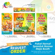 Spanduk Banner Paket Hemat Meja Booth Es Teh Poci & Es Jeruk Peras