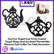 Cast Iron Teapot Cup Trivets Coaster Teapot Shape Heat-Insulated Thermal Mat Placemat Cafe Coffee Te