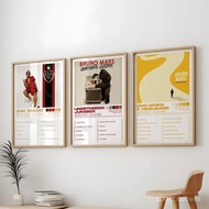 RLAS Modern Bruno Mars Albums Art Cover Music Songs Rap Wall Art Canvas Painting Posters For Living 