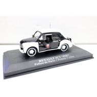 1/43 Vintage RENAULT 4CV 1956 France Police Car Diecast
