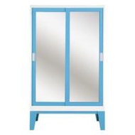 ตู้เสื้อผ้าเหล็กบานเลื่อนกระจกเงา KIOSK WD-05 120 ซม. สีฟ้า (1087316)