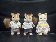 $75/3隻 森林家族 松鼠 奶油貓 二手 絕版