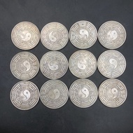 Collection Silver Yuan Ray A Set of Coins Full Set of 12 Zodiac 3.9 Silver Coins Zodiac Large Versio