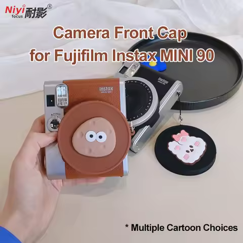 Camera Front Cap for Fujifilm Instax MINI 90 Camera Lens Cover Protector Cute Cartoon Soft Silicone 