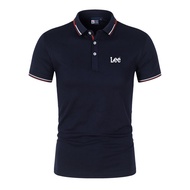 New Lee Men's Business Polo Tshirt - Black / White / Navy Blue / Sky Blue / Amry Green / Pink / Yellow / Red - Tops