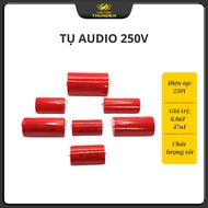Audio capacitor, red Audiophiler 250V 6.8uF - 47uF good quality Linhkien Thunder.