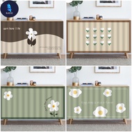BF langsir kabinet dapur Kitchen Cabinet Curtain Self-adhesive Curtain Simple Flower Dust-proof Cabinet Curtains