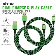 NiTHO PS4 DUAL CHARGE &amp; PLAY CABLE, USB A to Micro USB Charging Cable 4m Power Cord Compatible with PlayStation4, Xbox Series X/S, Switch Pro Controllers Accessories